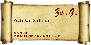 Zsirka Galina névjegykártya